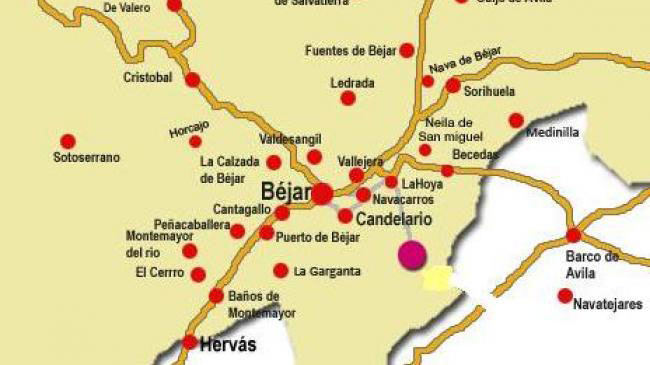 Mapa de Béjar y Alrededores