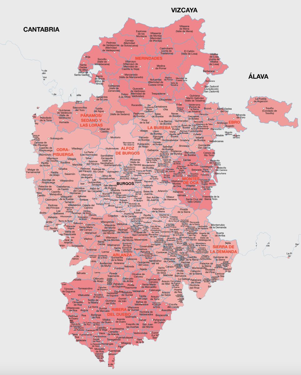 Mapa provincia de Burgos