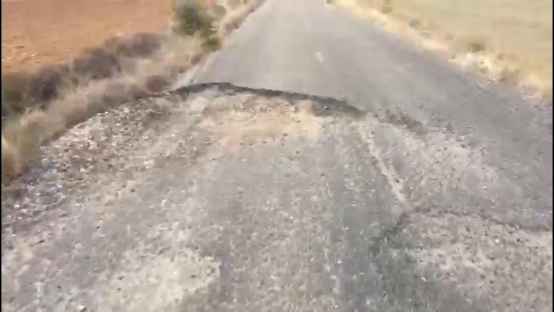 Estado de una carretera en Zamora