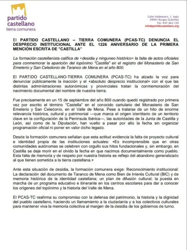 Comunicado del PCAS TC.