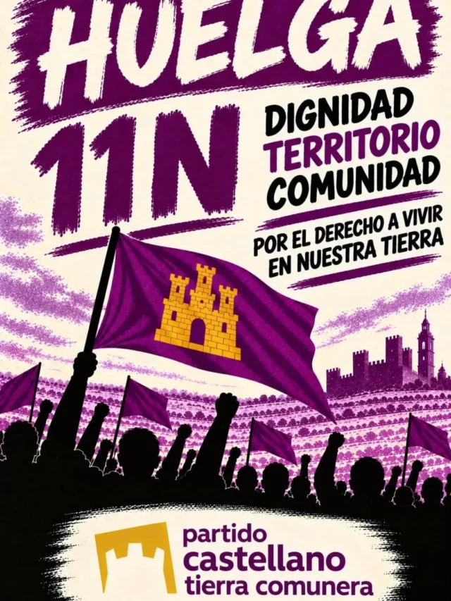 La vivienda es un derecho, sea en la ciudad o en el pueblo. Quedarte a vivir donde siempre has querido, también. 
https://partidocastellano.org/2026/10/23/castilla-ante-la-huelga-general-del-11n-dignidad-territorio-comunidad-y-el-derecho-a-vivir-en-nuestra-tierra/